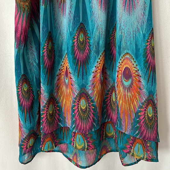 Adiva Beautiful Jewel Toned Blue Sleeveless Blouse Shirt Top **Size L** 🦚🦚 - Picture 4 of 5